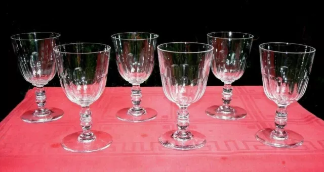 Baccarat Clermont 6 Weingläser 6 Verres A Vin Cristal Taille Cotes Plates 19Eme