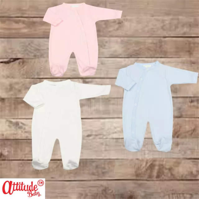 Baby Sleepsuit-Plain Soft Cotton-Romper Suit-Long Sleeve-Baby Boy-Baby Girl-Suit