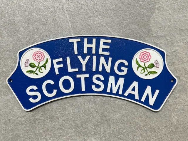 Railway Sign Flying Scotsman Steam Train Engine Repro Cast Iron 40cm *1 ONLY*