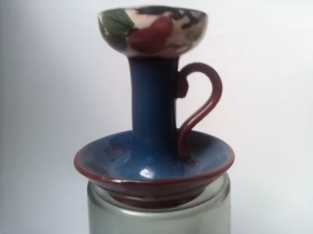 Torquay Pottery Devon Candle holder Pears design 10.5 cm