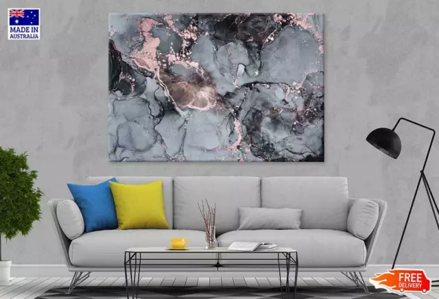 Grey & Pink Alcohol Ink Abstract Wall Canvas Home Decor Australian Made Quality