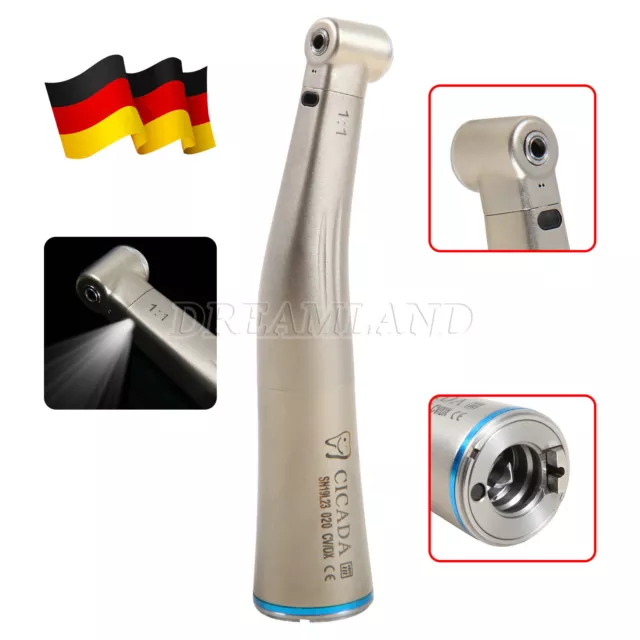 Dentaire LED Fiber Optic Handpiece Contra Angle Low Speed Handpiece 1:1