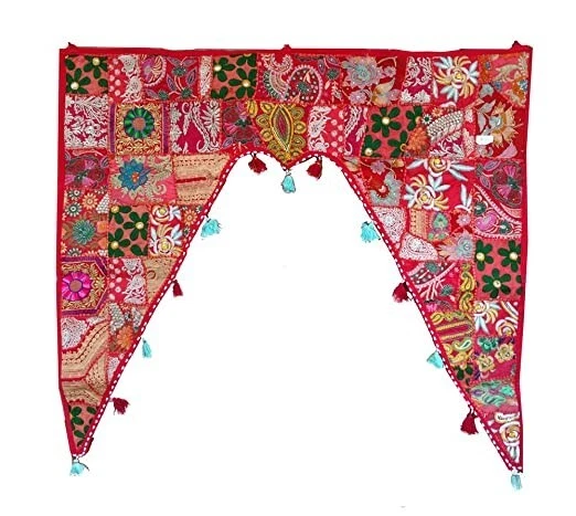 Nuovo patchwork da appendere a parete grande India Toran decorazione finestra bohémien bohémien boho valance
