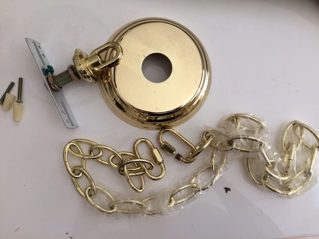 NOS Heavy 5"d  BRASS Ceiling Canopy Cap Chandelier Drop Set Escutcheon KIT