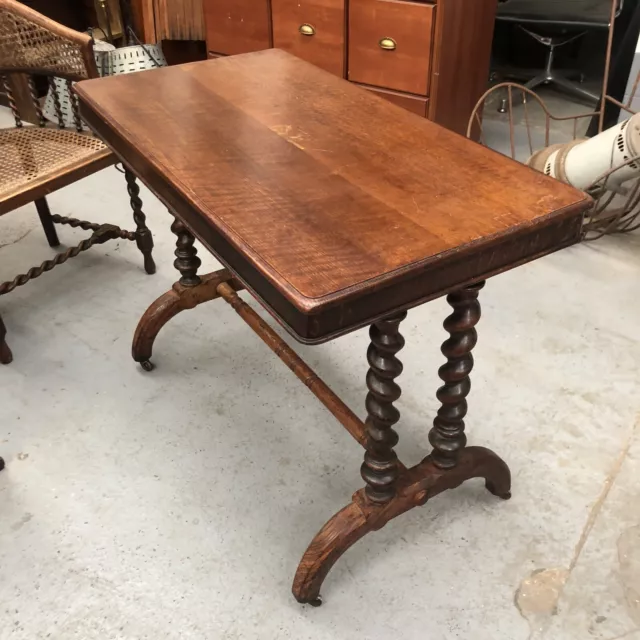 Antique Writing Sofa Table Console Side Table  Barley Twist Legs
