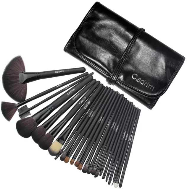 Set 25 piezas de Maquillaje,estuche organizador polipiel y 24 Pinceles Brochas