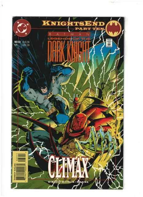 Batman Legends of the Dark Knight #63 VF 8.0 DC 1994 Knightsend pt10 vs. Azrael