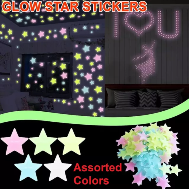 Glow In The Dark Stars Stickers Decal Luminous Home Wall Decor Nursery Kids Room