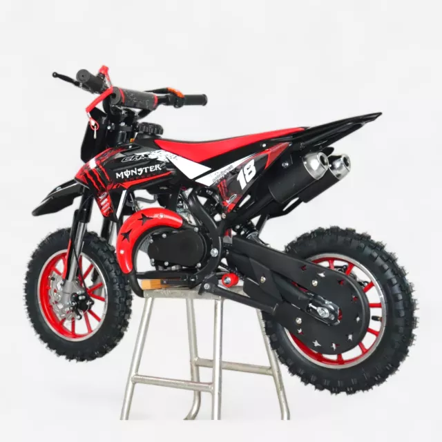 X-Power Mini Dirt Bike 49cc Petrol 50cc Kids off-road Motorbike Scrambler RED