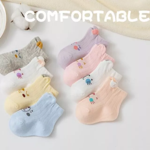 4 Pairs Baby Boys Girls Toddler Newborn Breathable Cartoon Cotton Ankle Socks UK