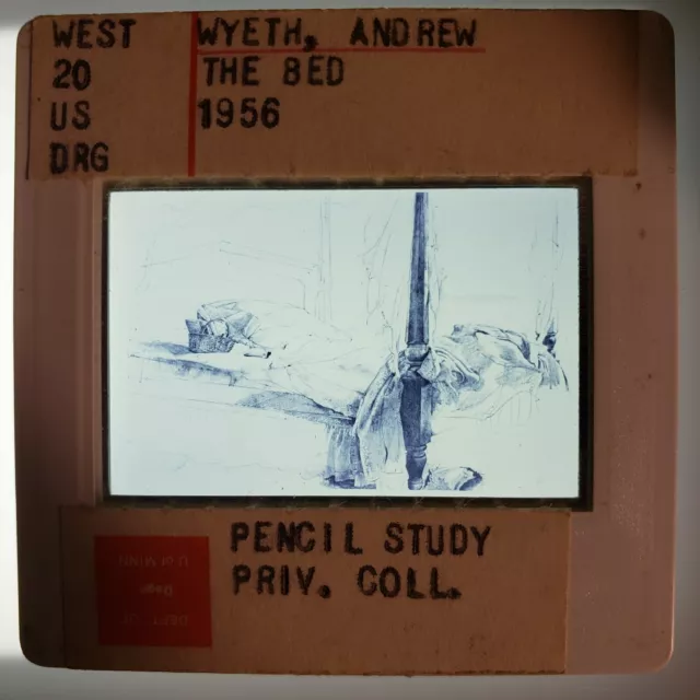 Andrew Wyeth The Bed 1956 Art 35mm Glass Slide Andrew Wyeth The Bed 1956 Art 35mm Glass Slide