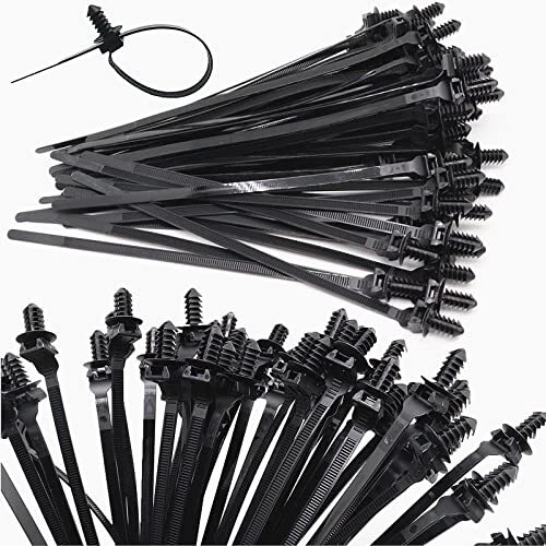 Zip Ties 60 Pcs 8 Inch Heavy Duty Cable Ties Zipties Nylon Push Mount Wrap Strap