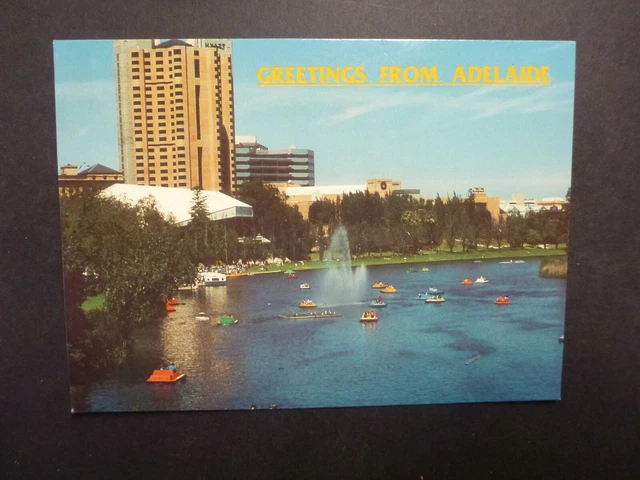 Retro Australian Postcard- Greetings From Adelaide, Sa Paddle Boats