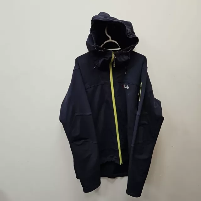 RAB MENS EXODUS Softshell Midweight Windbreaker Navy Hooded