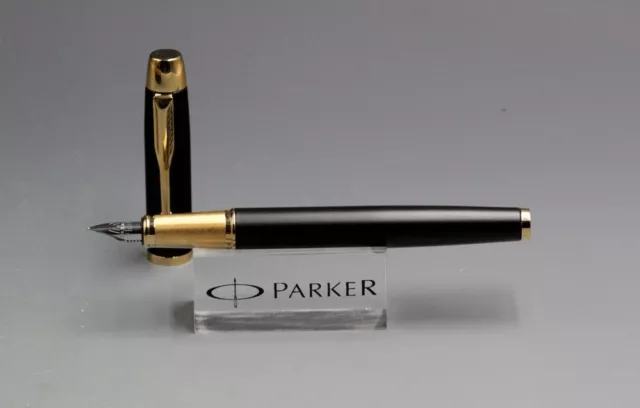 Parker IM Fountain Pen Matte Black Gold With 0.5mm Fine Steel Nib No Pen Box