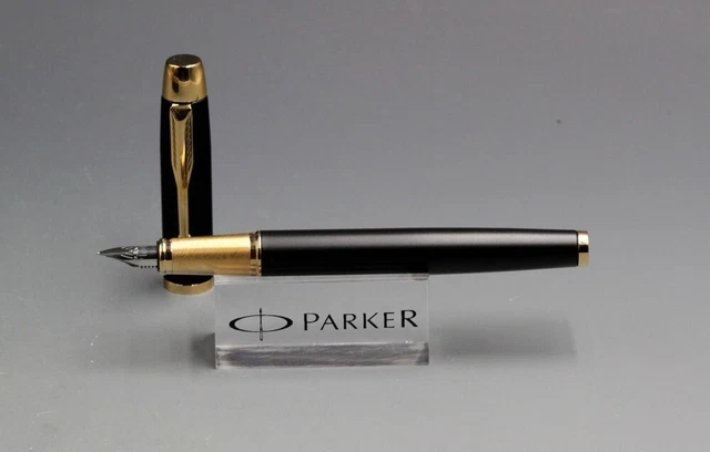 Parker IM Fountain Pen Matte Black Gold With 0.5mm Fine Steel Nib No Pen Box