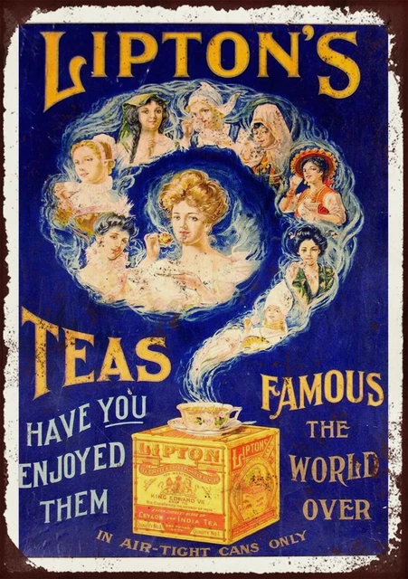 Lipton's tea metal wall sign