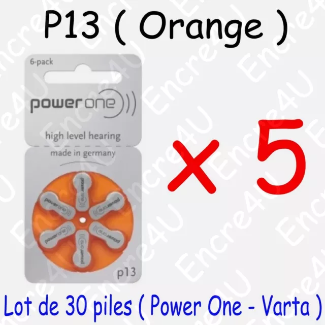 30 piles auditives : ORANGE P13 ( = 5 blisters )