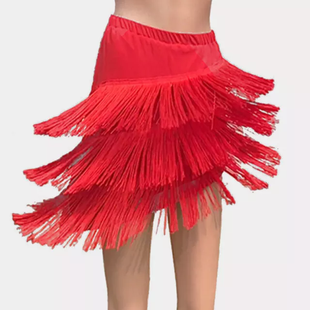 Women Tassel Fringe Skirt Latin Dancewear Samba Salsa Dance Dress Ballroom Party