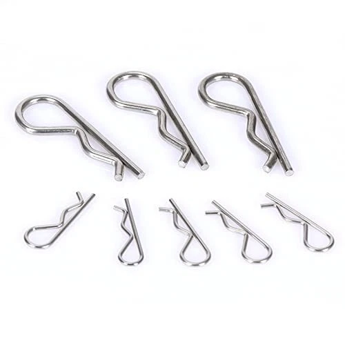 20 Pcs Cotter Pin Assortment Kit R Clips Heavy Duty Zinc Plated Hair Pin Spri...