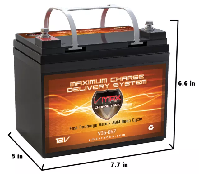 VMAX V35-857 12V 35Ah AGM SLA Battery Upgrades any Group U1 12 Volt Battery