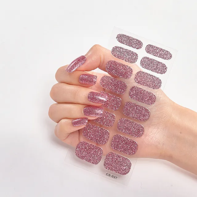 16 pequeñas envolturas de gel para uñas tiras de esmalte de gel semicurado pegatinas para uñas herramienta uñas F1
