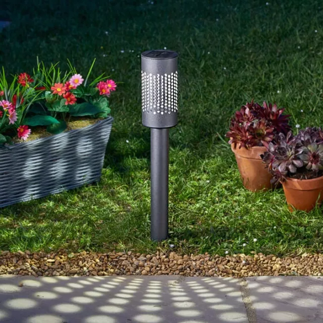 60cm Solar LED Acero Inoxidable Solsun Exterior Jardín Camino Estaca Poste Luz