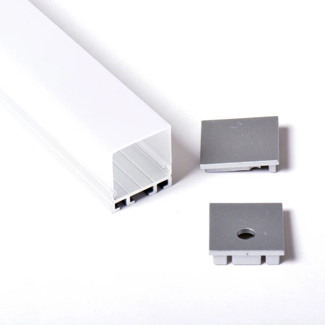 Profilé en aluminium noir de 2M pour bande Led, canal en
