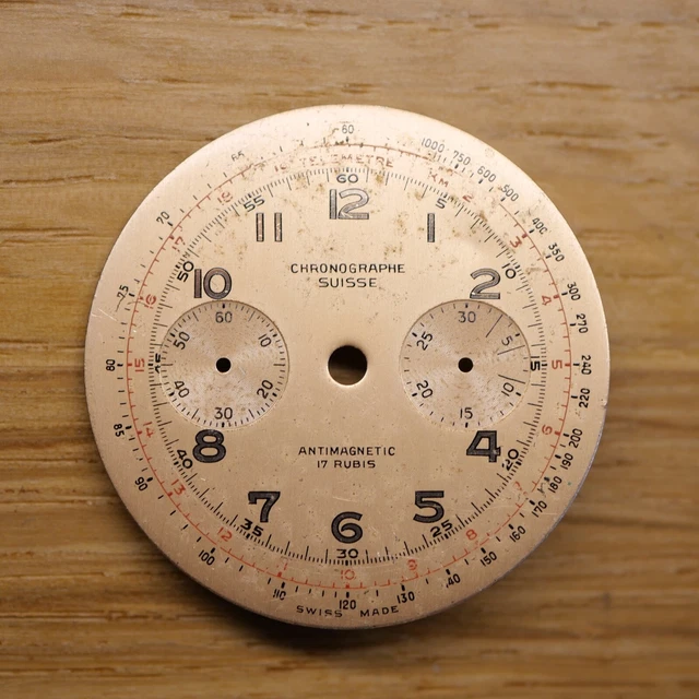 LANDERON CHRONOGRAPHE TYPE 20 CADRAN VINTAGE A REMONTAGE MANUEL