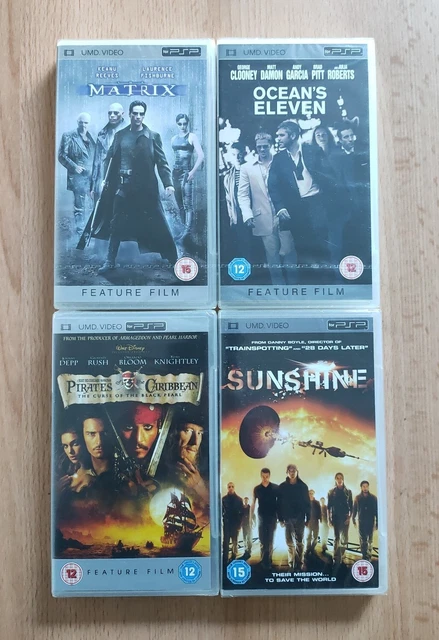 Job Lot 4 x PSP UMD Films - Matrix, Ocean's Eleven, Pirates of the Caribbean...