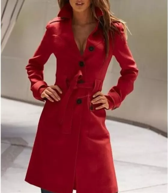 Sexy Coat For Women Winter Mid Long Ladies Jackets Wool Blend Coats Sigle Breast