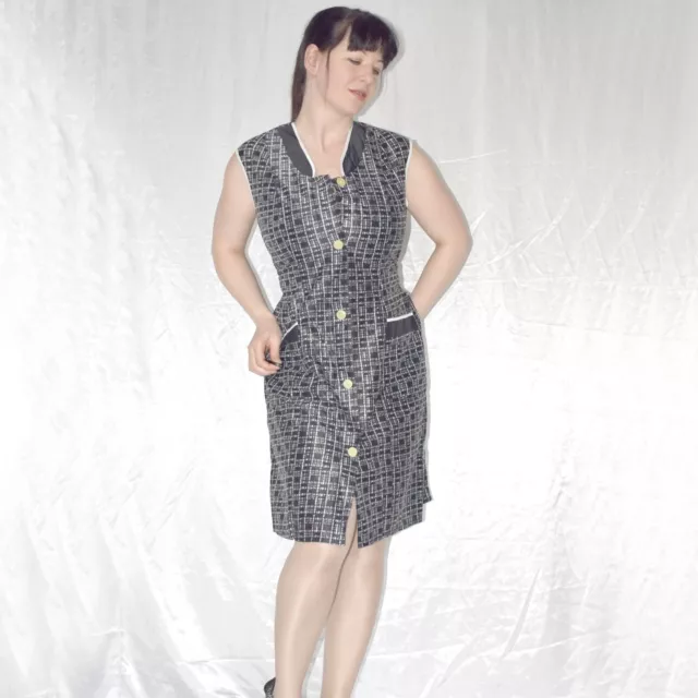 nass glänzende DEDERON Kittelschürze* M (40)  m94 * DDR VEB Retro Vintage Kleid