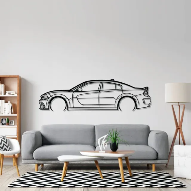 Wall Art Home Decor 3D Acrylic Metal Car Auto Poster USA Silhouette Charger Wide
