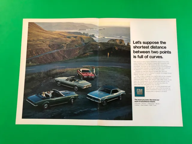 Pontiac Firebird 400 Camaro Ss 396 Vintage Print Ad Advertisement 2 Page