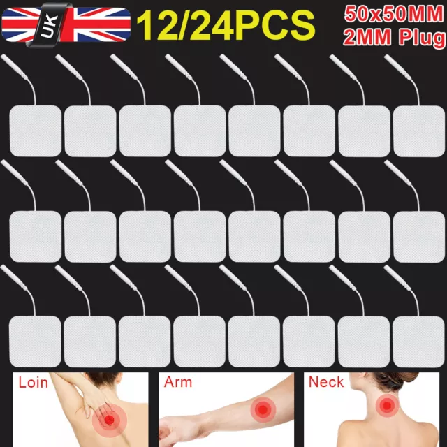 12-24PCS TENS Machine Pads Gel Reusable Electrode Replacement Pad Body Massage