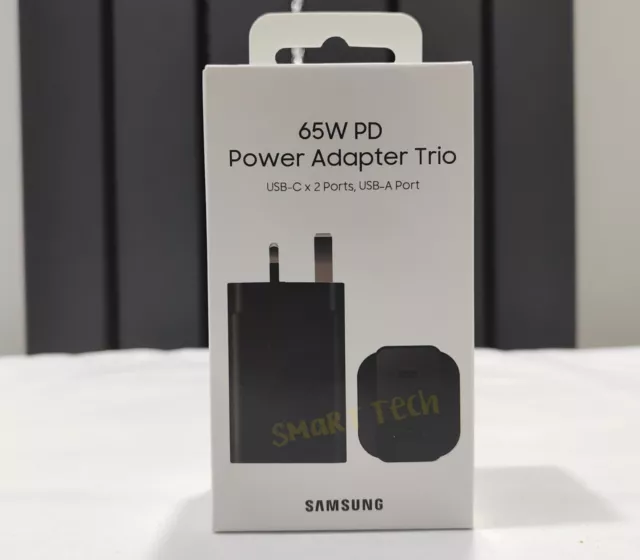 Genuine Samsung 65W Super Fast Charger PD Power Adapter Plug Triple Port Trio