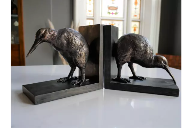 Pair of Kiwi Bird Resin Bookends | Contemporary Unusual Birthday Gift