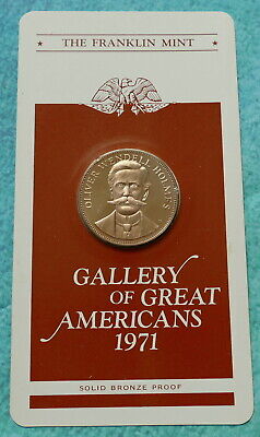 OLIVER WENDELL HOLMES Solid Bronze Proof Medal - 1971 Gallery of Great Americans