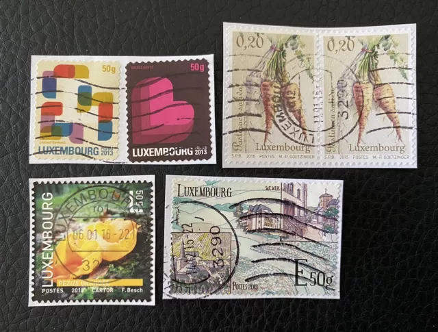 Lot de 6 timbres du Luxembourg année diverses - Sur Frag. Stamps D4