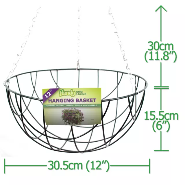 Outdoor Garden Metal Wire Hanging Basket Planters Available in 12" 14" or 16" 2