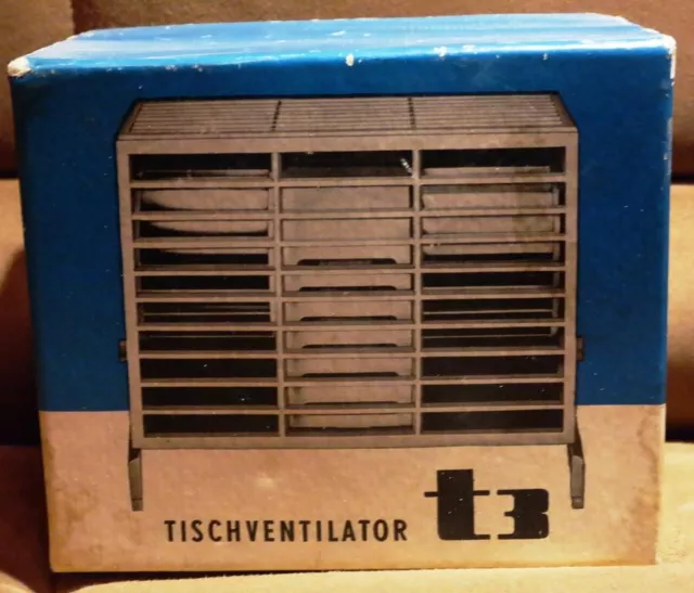 original DDR Tischventilator t3, im Originalkarton, VEB Elektrodyn Dresden