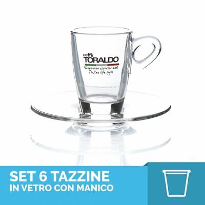 Set 6 Tazzine + Piattino in Vetro - Caffè Toraldo
