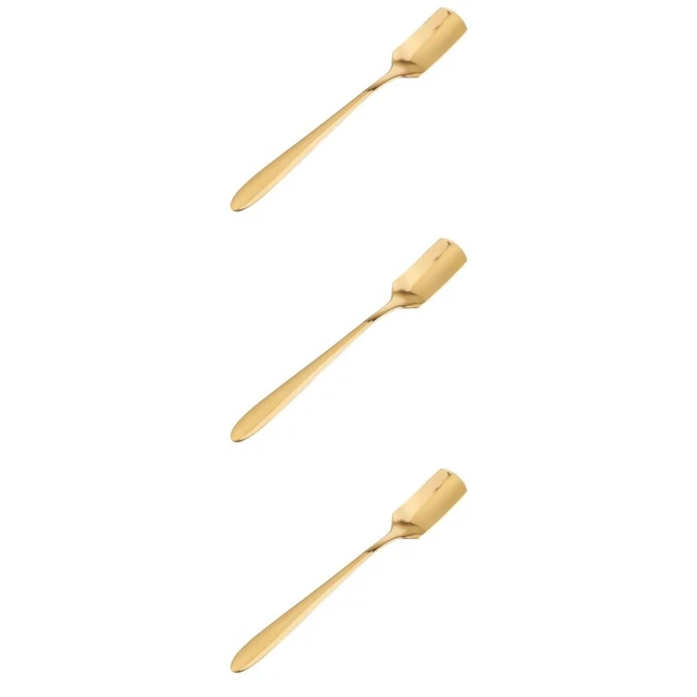 3 PIEZAS Mango Largo Cuchara Acero Inoxidable Cuchara Cuadrada Larga