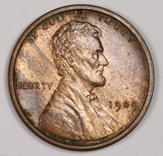 1909-VDB Lincoln Head Cent.  "Marbled Wood Grain".  BU.  177062