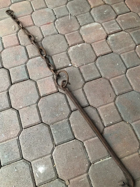Antica CATENA da CAMINO in FERRO BATTUTO epoca '800