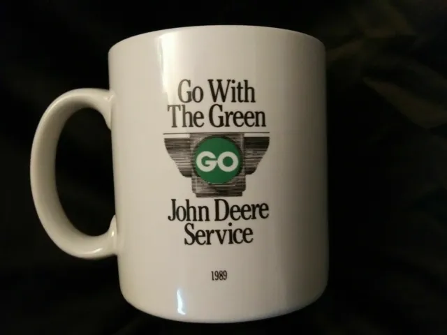 John Deere Tractor Service "Go With The Green" Coffee Mug Cup 1989 New