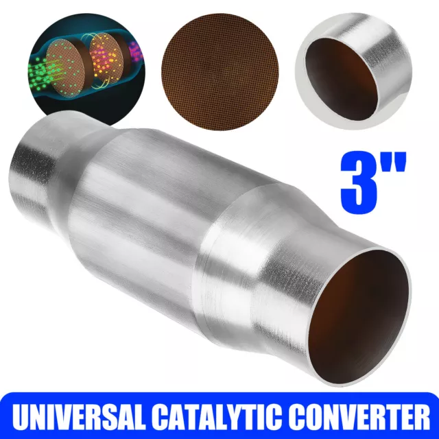 3 inch Inlet/Outlet Universal High Flow Catalytic Converter Stainless Steel 2.5L