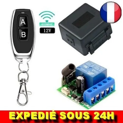 ✅ Ricevitore relè telecomando 433 MHz Interruttore porta 10A DC 12V Garage