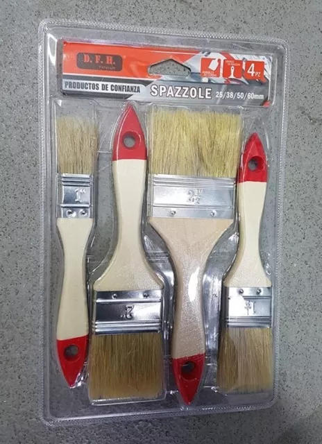 Set 4 Pennelli Pennellesse Pittura Pitturare Ritocchi Varie Dimensioni dfh