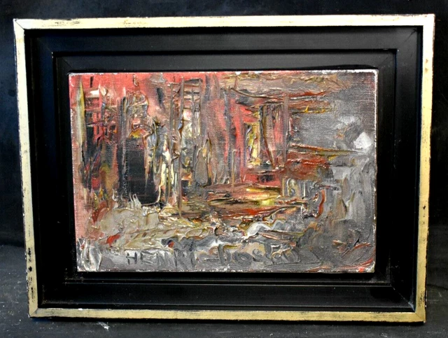 Tableau composition abstraite école Française signé Henri Goetz XXème